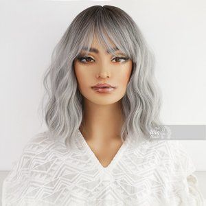 Dark Roots Silver Ombre Wavy Wig with Bangs | Mothers Day Gift | Ororo